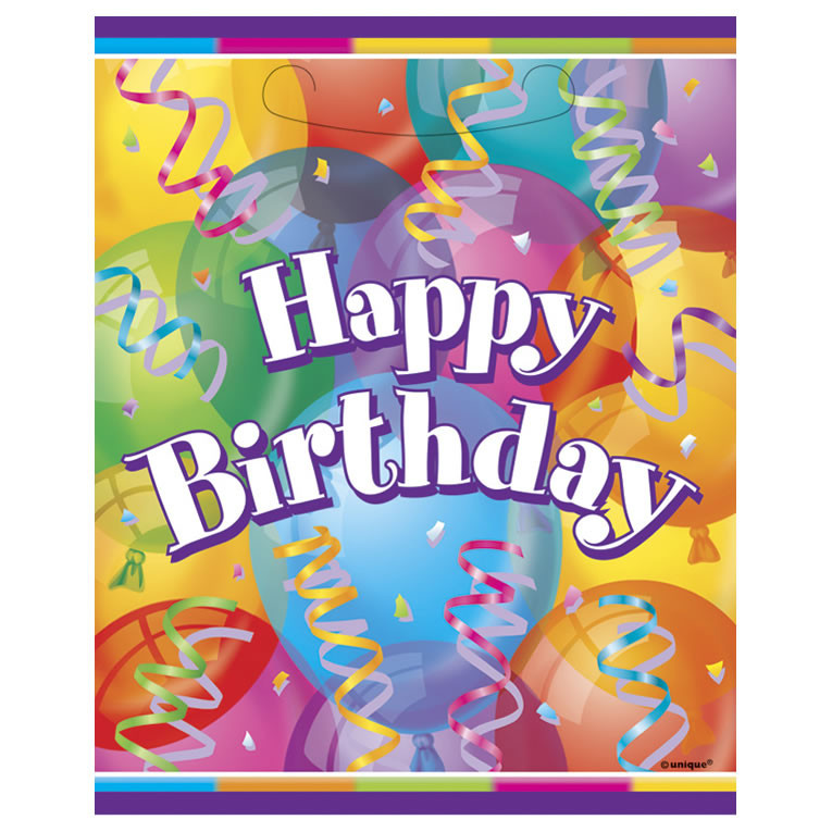 Party City Birthday Balloons
 8 Happy Birthday Balloons Theme Plastic Loot Party Bags