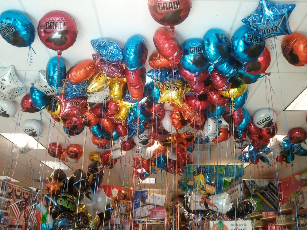 Party City Birthday Balloons
 Graduation Balloons on the Ceiling