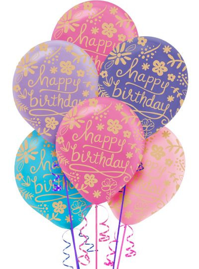 Party City Birthday Balloons
 Floral Birthday Balloons 20ct