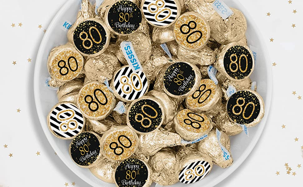 Party Favors For 80Th Birthday Ideas
 Amazon DISTINCTIVS 80th Birthday Party Favor Stickers