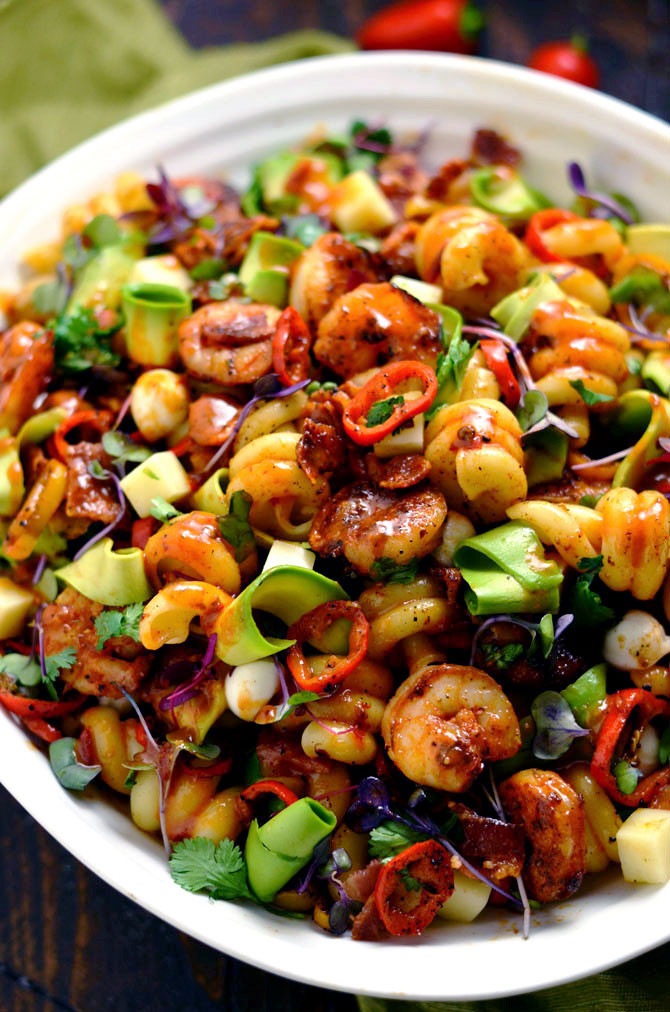 Pasta Salad With Shrimp
 Smoky Shrimp Pasta Salad with Chipotle Honey Vinaigrette