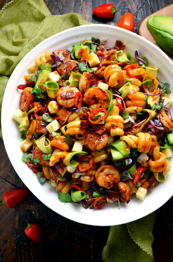 Pasta Salad With Shrimp
 Smoky Shrimp Pasta Salad with Chipotle Honey Vinaigrette