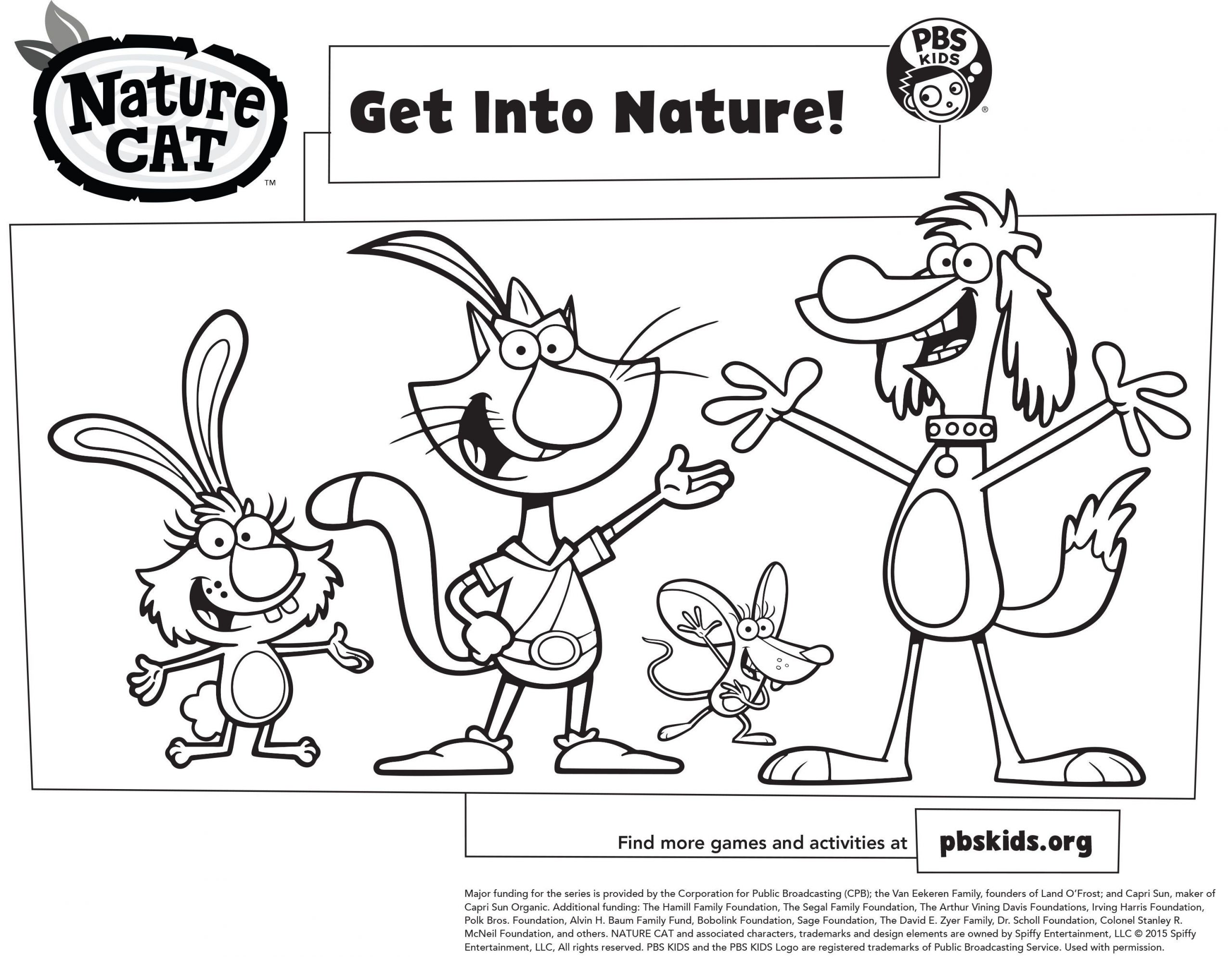 Pbskids.Org Coloring Pages
 Nature Cat coloring pages NatureCat Summer Adventure