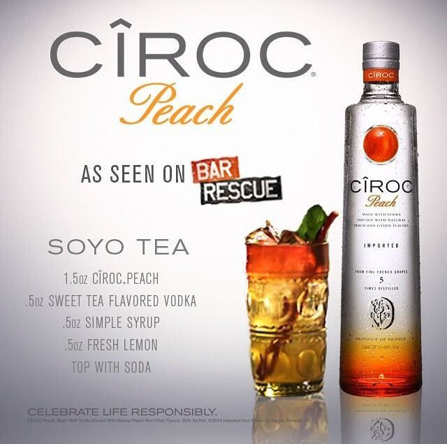 Peach Ciroc Drink Recipes
 Ciroc peach cocktail as seen on Bar Rescue "Shut It Down