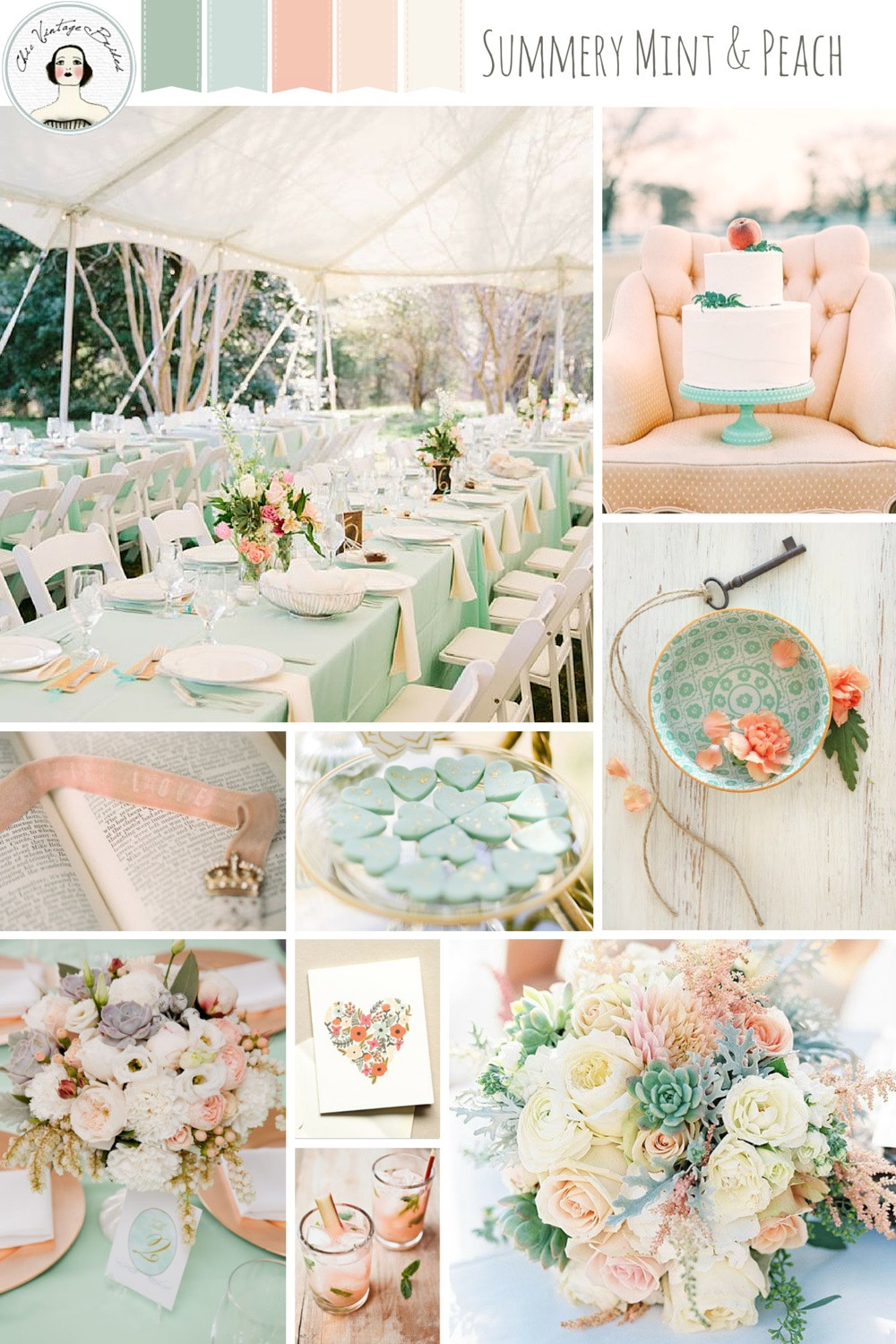 Peach Color Wedding
 A Romantic Mint & Peach Wedding Inspiration Board Chic