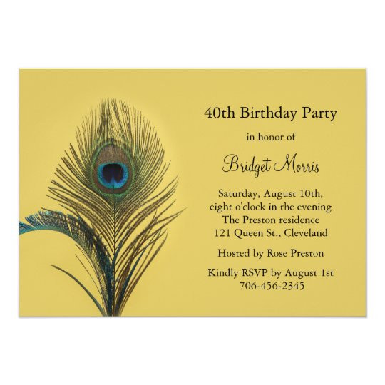 Peacock Birthday Invitations
 Elegant Peacock Birthday Invitation