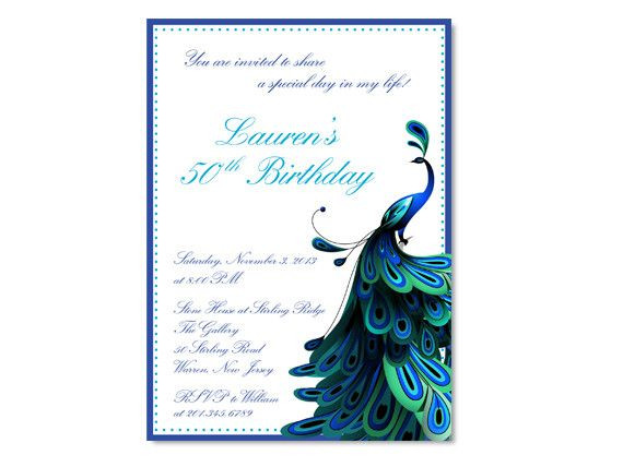 Peacock Birthday Invitations
 Peacock Themed Invitation