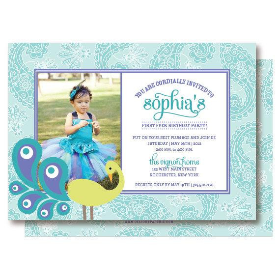 Peacock Birthday Invitations
 Peacock Birthday Invitations by DelightPaperie on Etsy