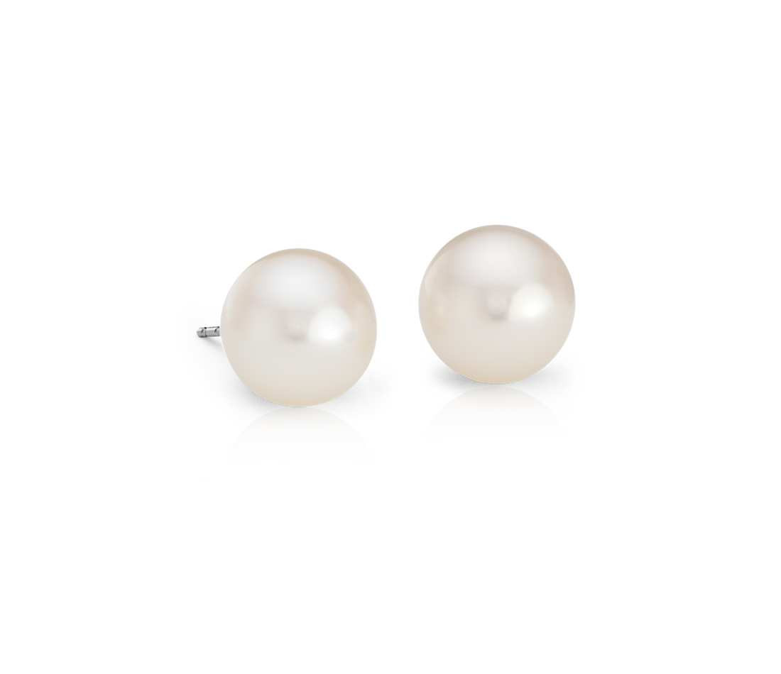 Pearl Earring Studs
 Freshwater Cultured Pearl Stud Earrings in 14k White Gold