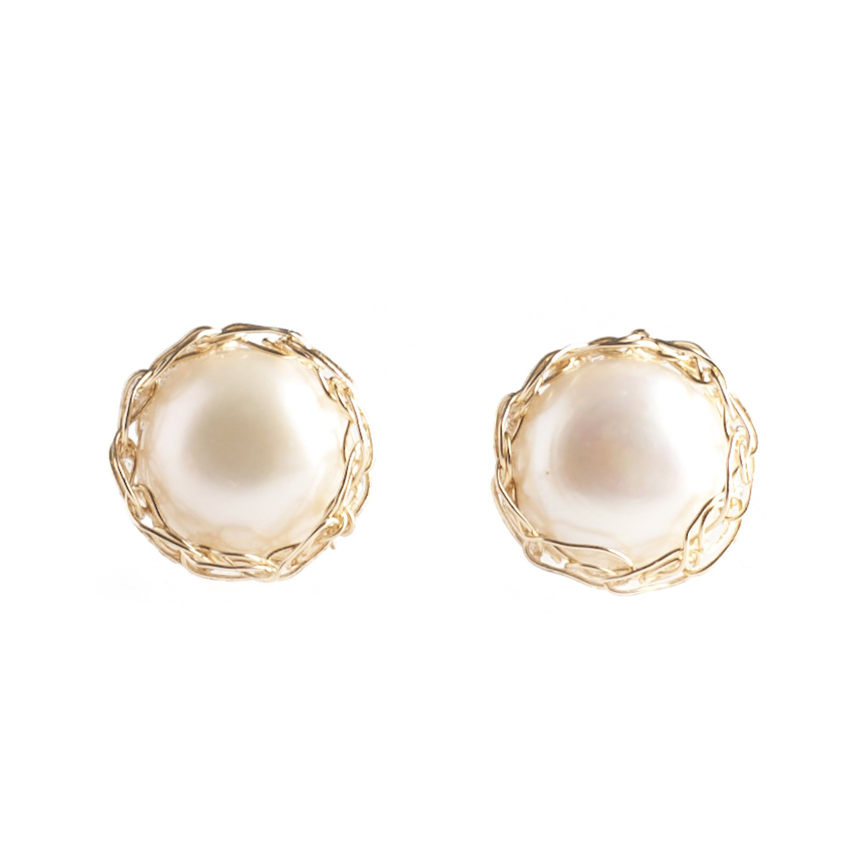 Pearl Earring Studs
 PURE Small Pearl Stud Earrings Gold Pearl post earrings