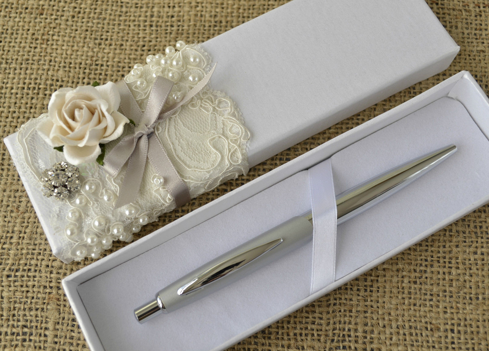 Pen For Wedding Guest Book
 Wedding Guest Book Pen in Luxury Lace & Rose Hand