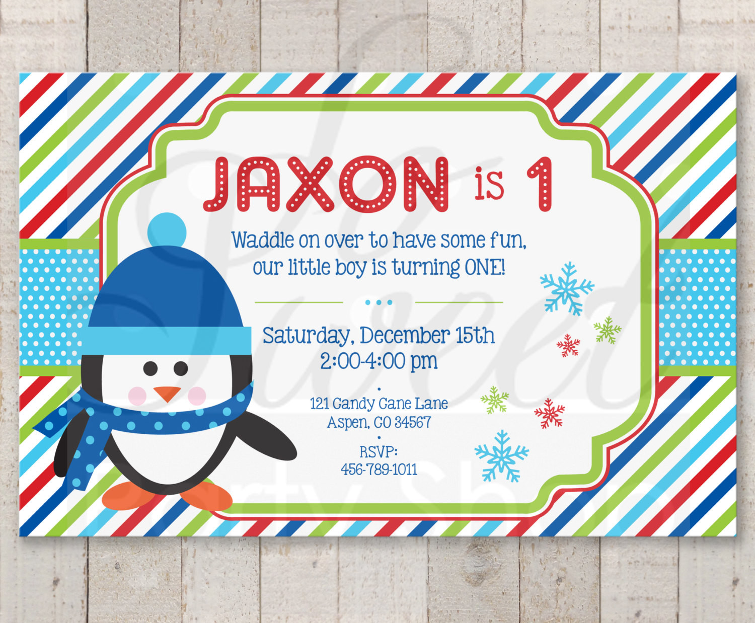 Penguin Birthday Invitations
 Penguin 1st Birthday Invitations – Boy Penguin Birthday