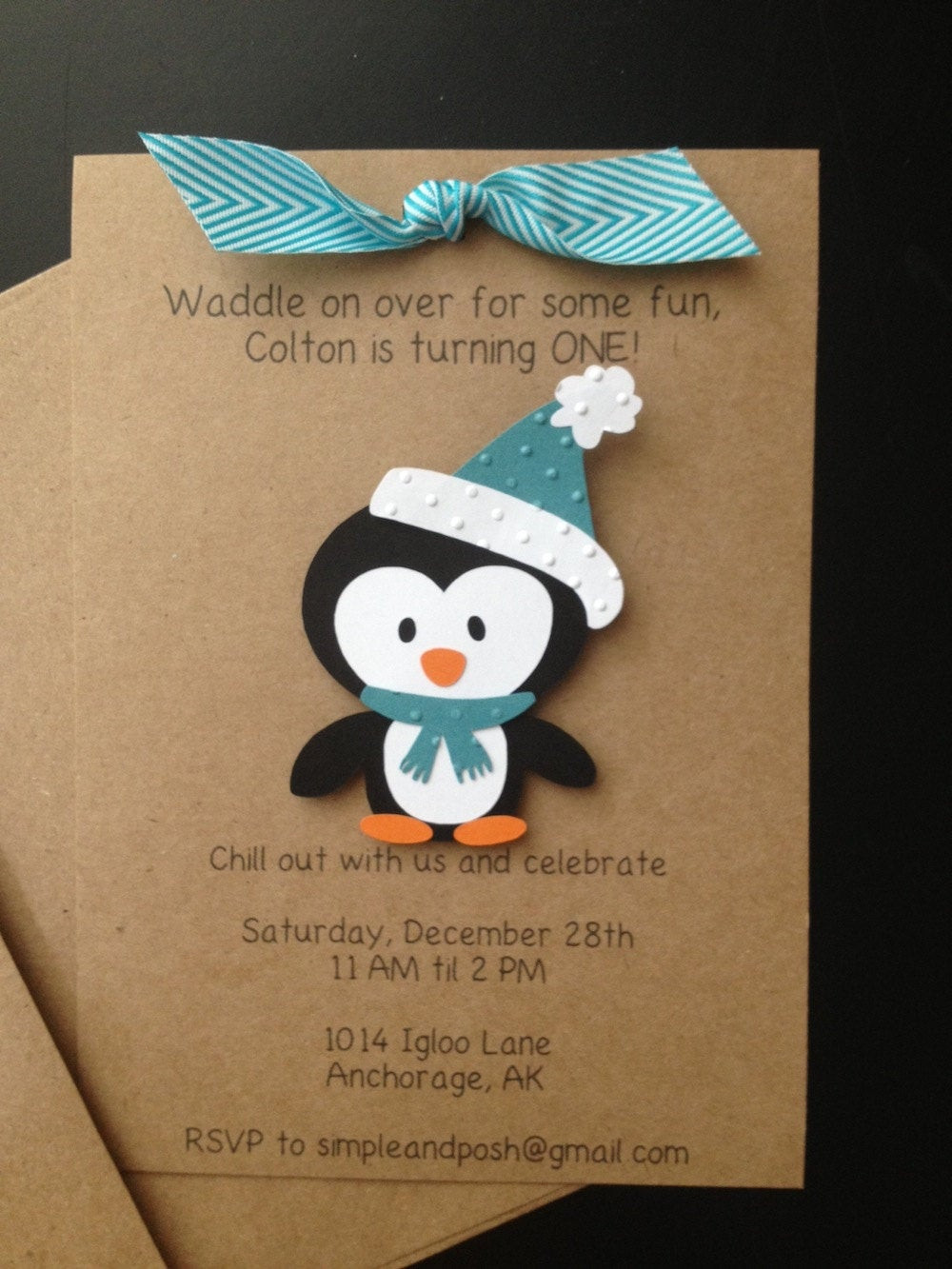 Penguin Birthday Invitations
 Penguin Invitations for Birthday Party or Baby by