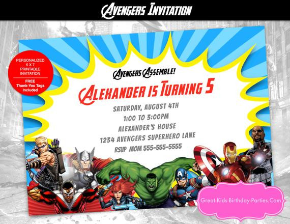 Personalized Avengers Birthday Invitations
 AVENGERS Invitation Avengers PERSONALIZED Invitation