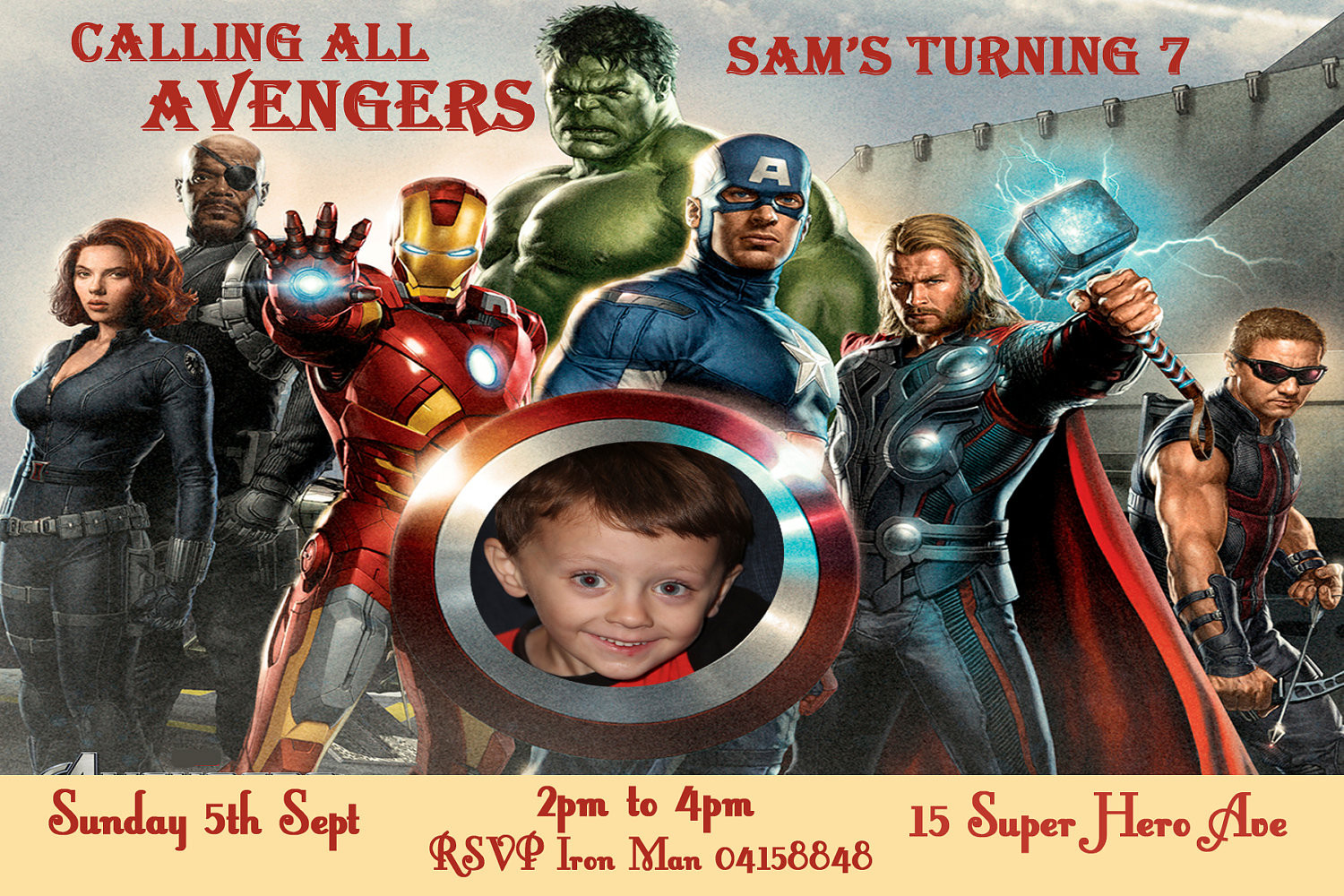 Personalized Avengers Birthday Invitations
 Items similar to Avengers Birthday Invitation Personalized