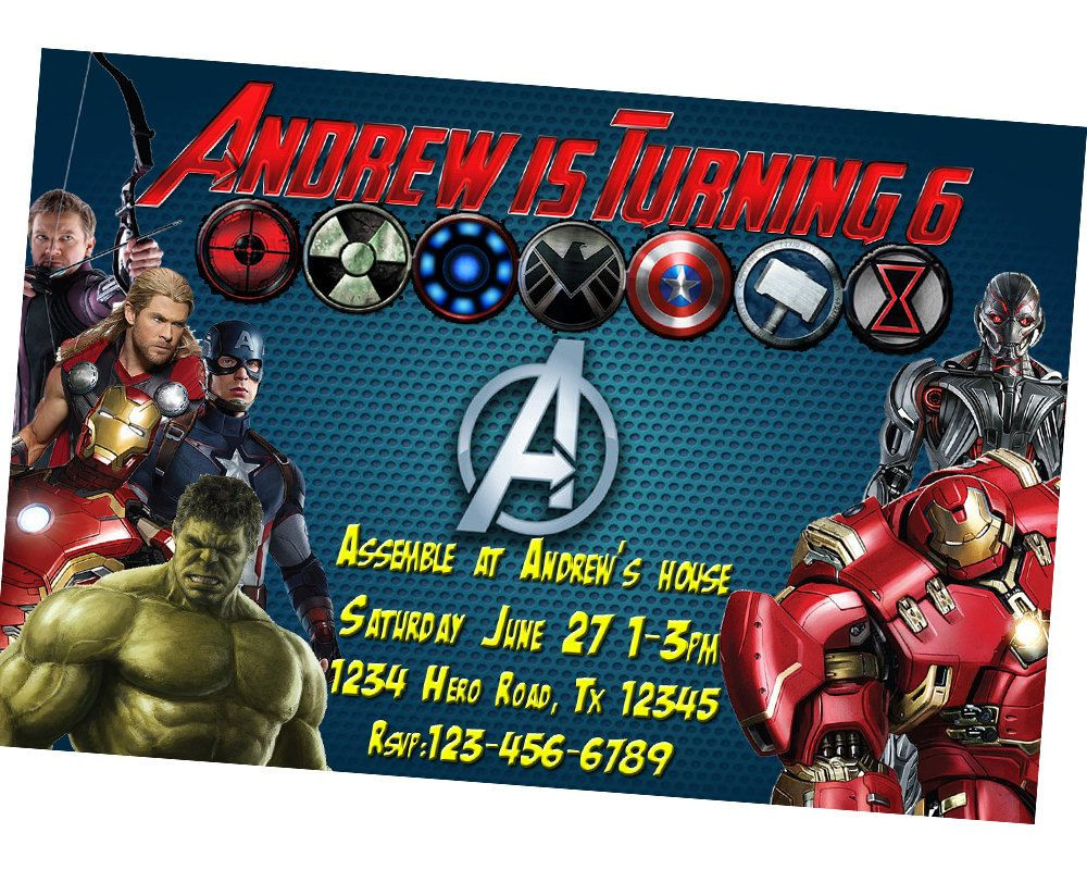 Personalized Avengers Birthday Invitations
 Avengers Invitation Personalized Captain America Birthday