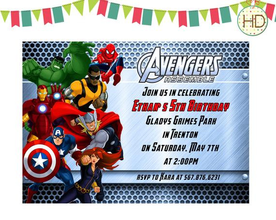 Personalized Avengers Birthday Invitations
 Avengers Birthday Invitation Avengers Assemble by