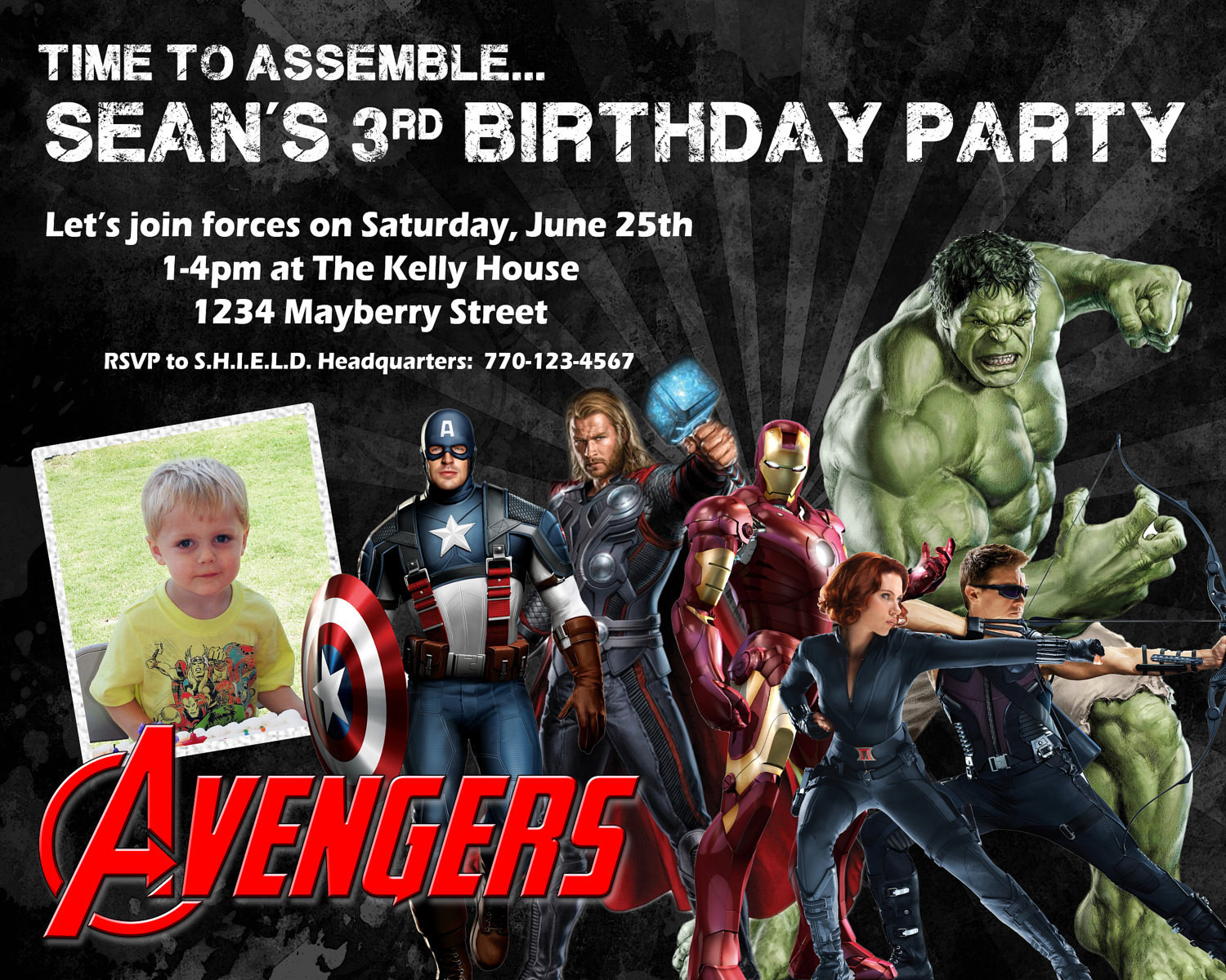Personalized Avengers Birthday Invitations
 Avengers Birthday Invitation Design w Child s