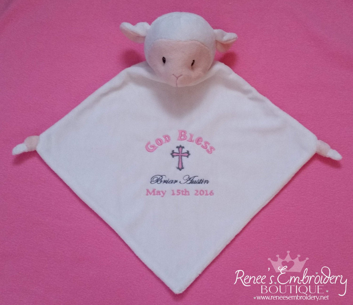 Personalized Baby Gift Etsy
 Personalized Baby Girl Baptismal Gift Baptism Baby Blanket