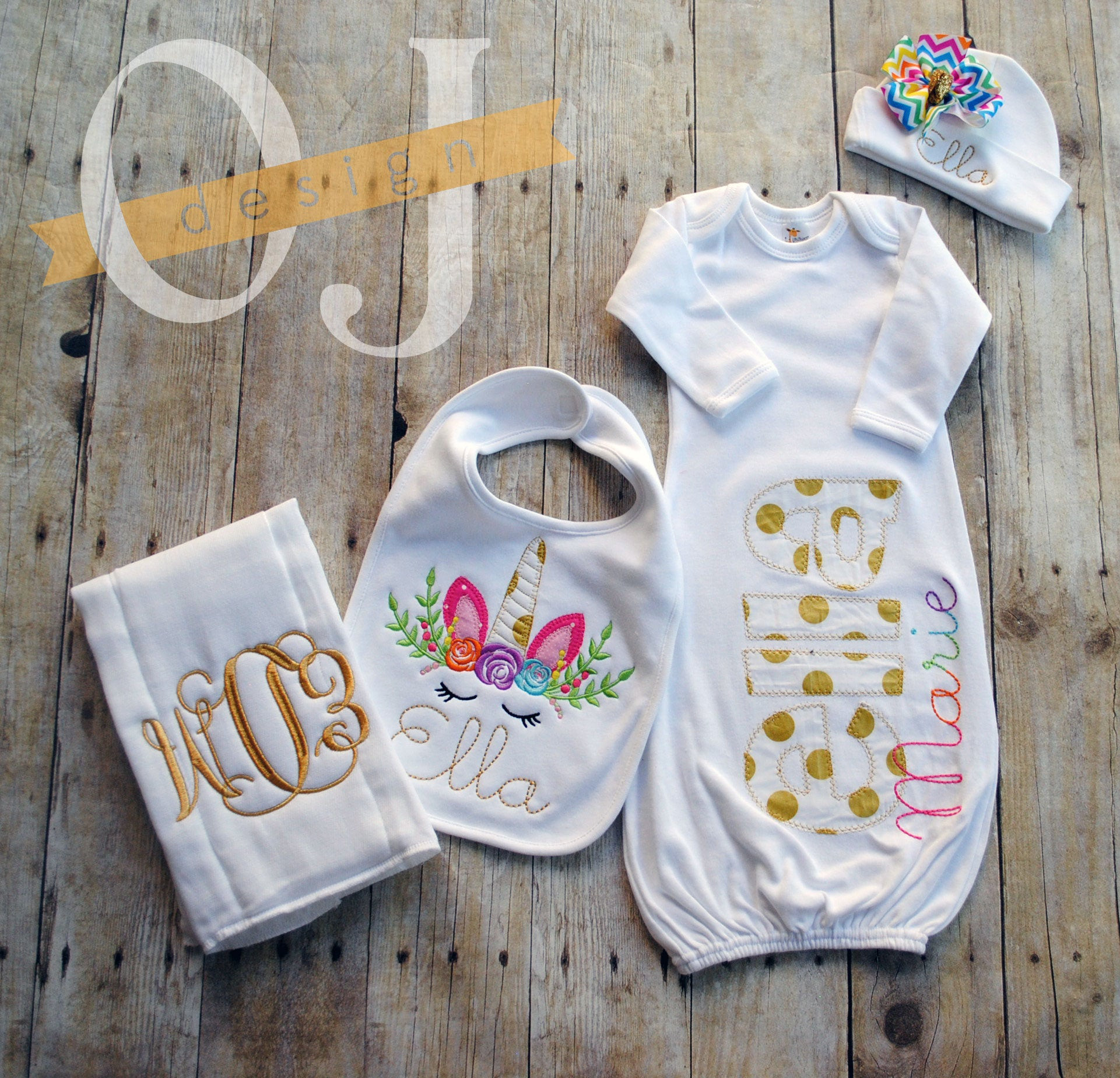 Personalized Baby Gift Etsy
 Personalized Baby Girl Gift Set Newborn Gift Set Gown
