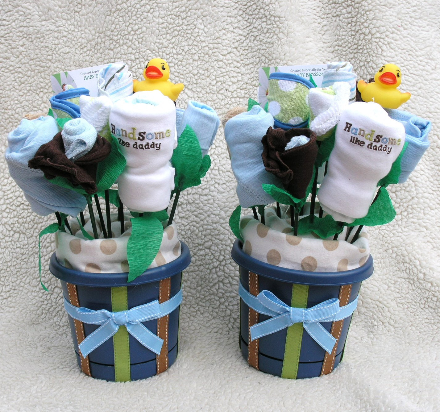 Personalized Baby Gifts For Boys
 Baby Bouquets for Twin Boys Unique Gift Baby by babyblossomco