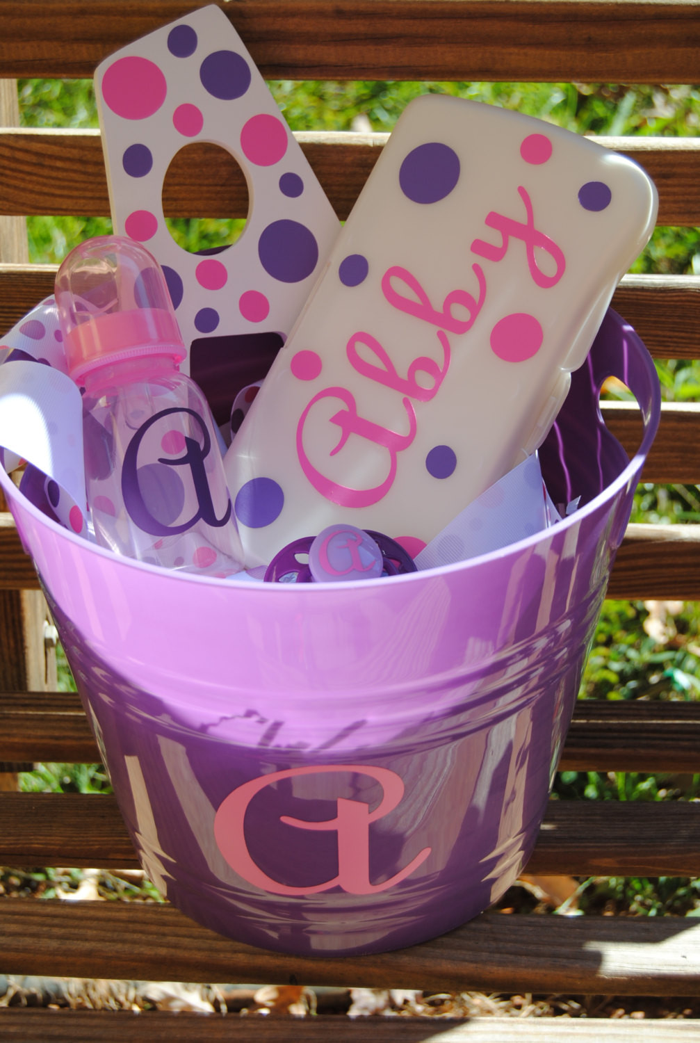 Personalized Baby Gifts Ideas
 Personalized Baby Shower Gift Basket Bottle by