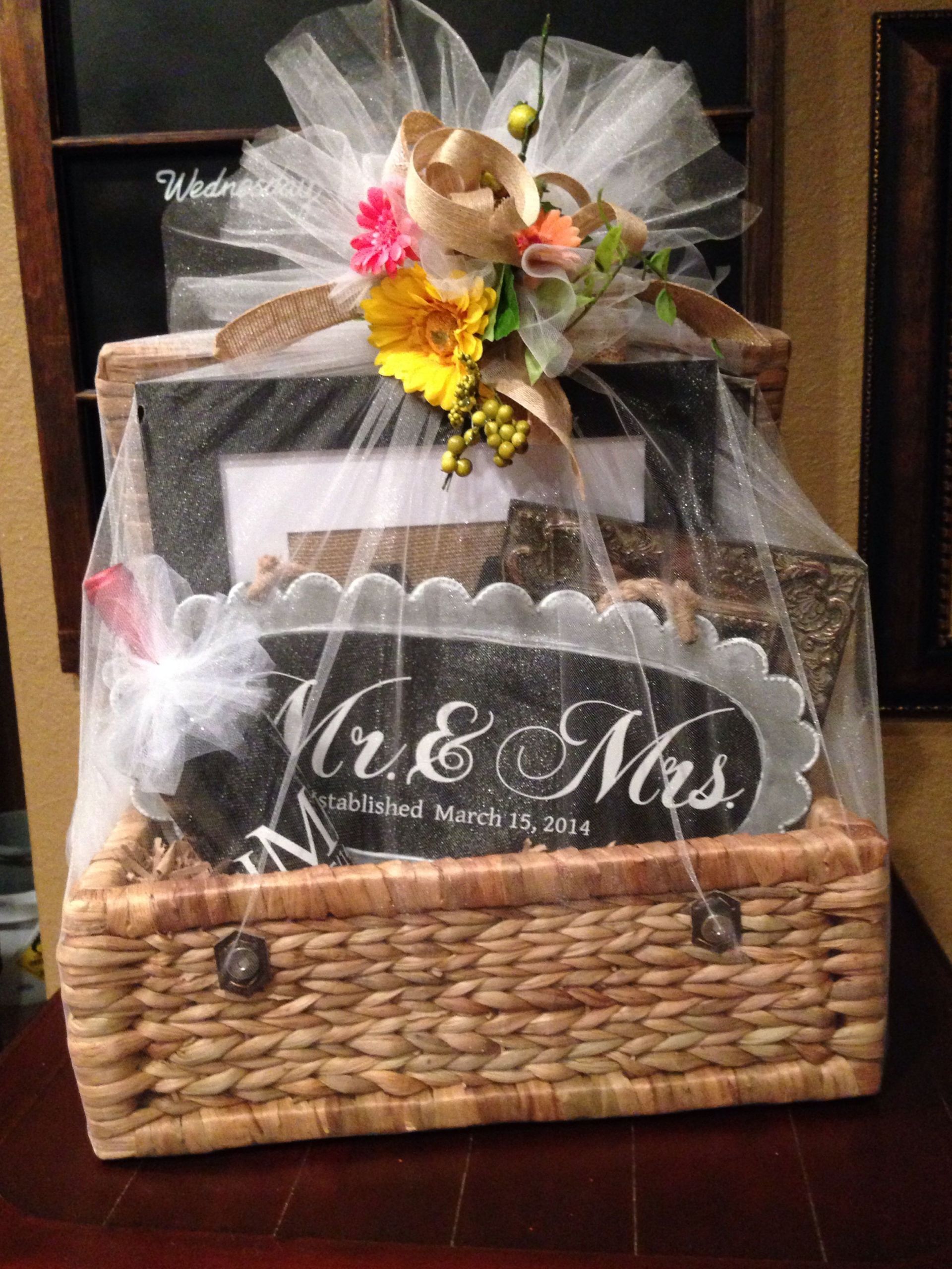 Personalized Gift Basket Ideas
 Wedding t basket filed with personalized ts made