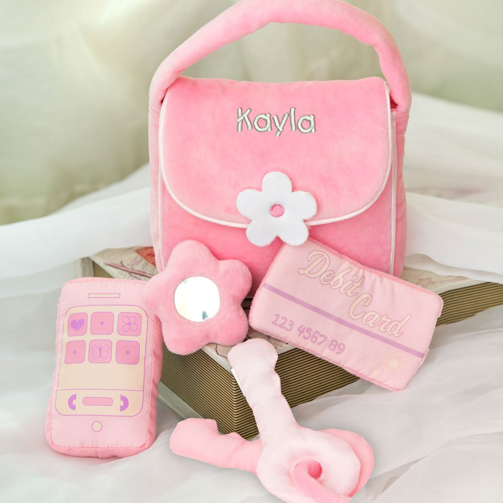 Personalized Gift For Baby Girl
 Embroidered Plush Baby Purse