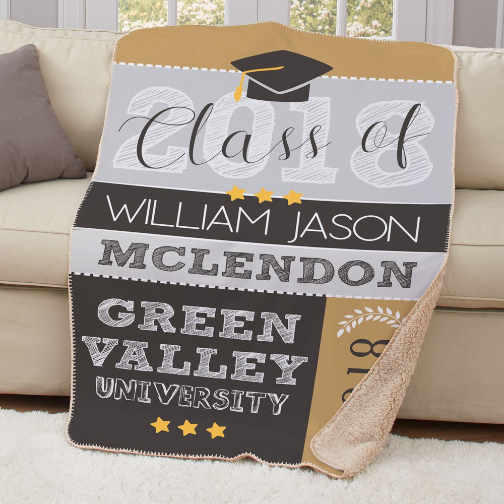 Personalized Graduation Gift Ideas
 Personalized Graduation Sherpa Throw