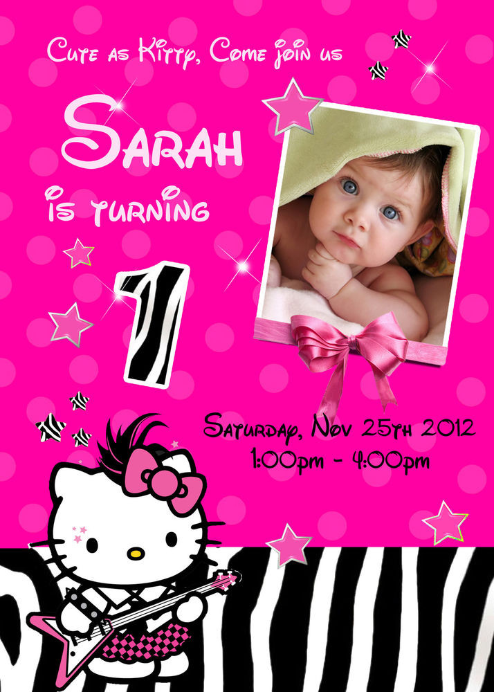 Personalized Hello Kitty Birthday Invitations
 HELLO KITTY ZEBRA PERSONALIZED Birthday Invitation