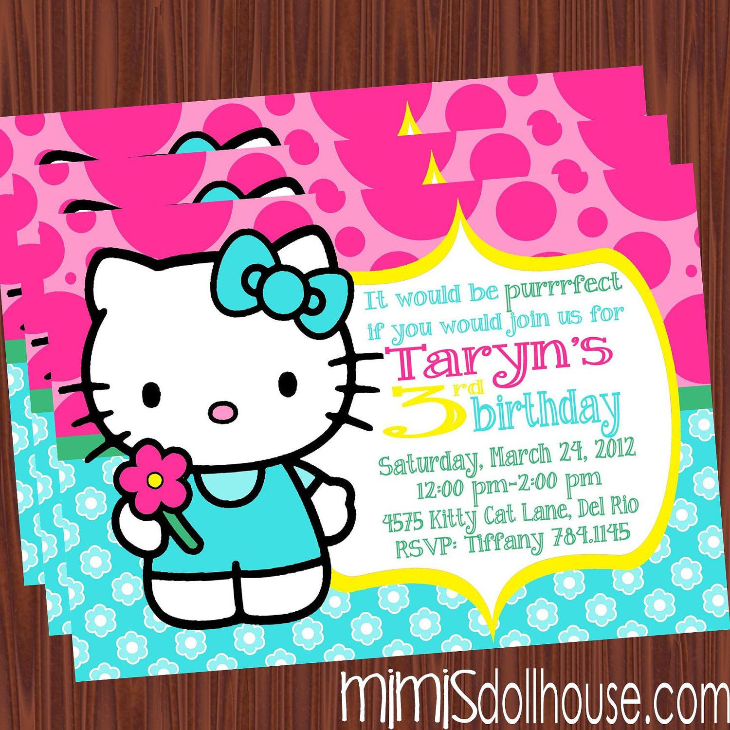 Personalized Hello Kitty Birthday Invitations
 Hello Kitty Invitation Hello Kitty Birthday Invitation PDF