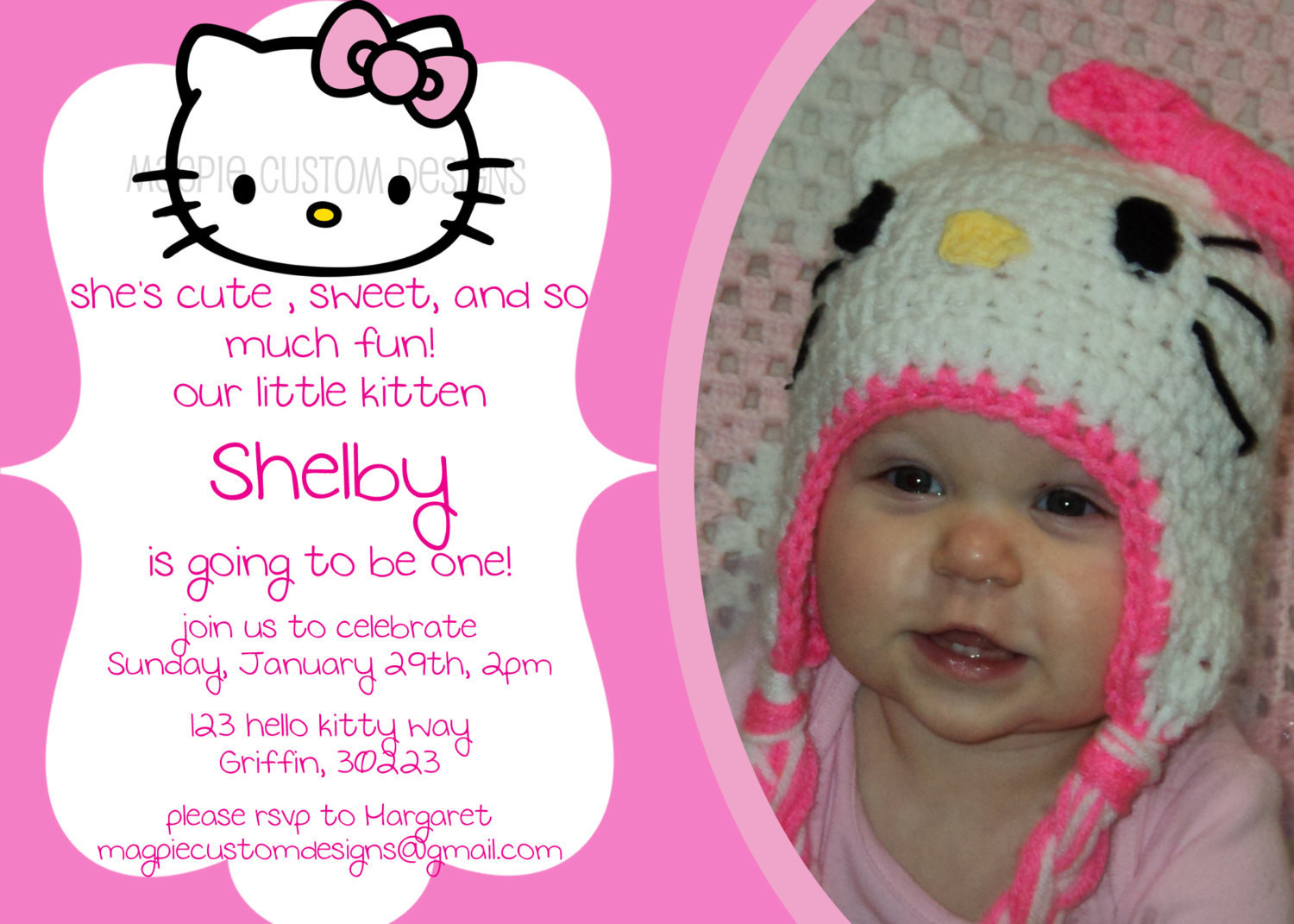 Personalized Hello Kitty Birthday Invitations
 Printable Personalized Hello Kitty Birthday Invitation