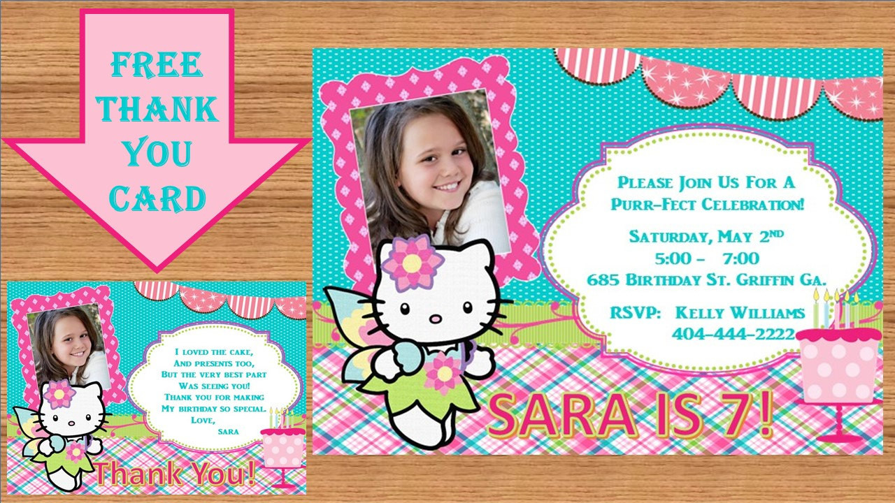 Personalized Hello Kitty Birthday Invitations
 Hello Kitty Birthday Invitation Custom Design Fairy tale