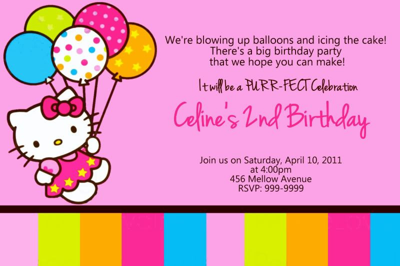 Personalized Hello Kitty Birthday Invitations
 Personalized HELLO KITTY Birthday Invitations U Print 24