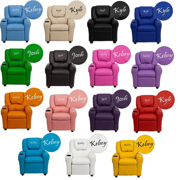 Personalized Kids Chair
 Kids Personalized Recliner Arm Chairs Embroidered Chairs