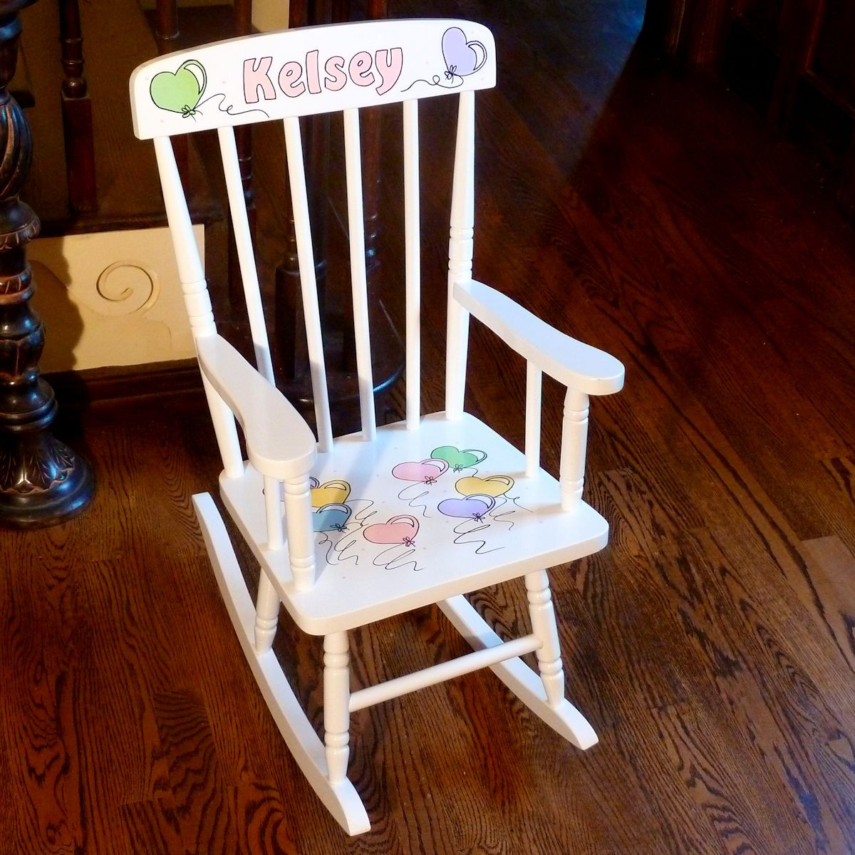 Personalized Kids Chair
 Personalized Kids White Wood Rocking Chair Hand Painted