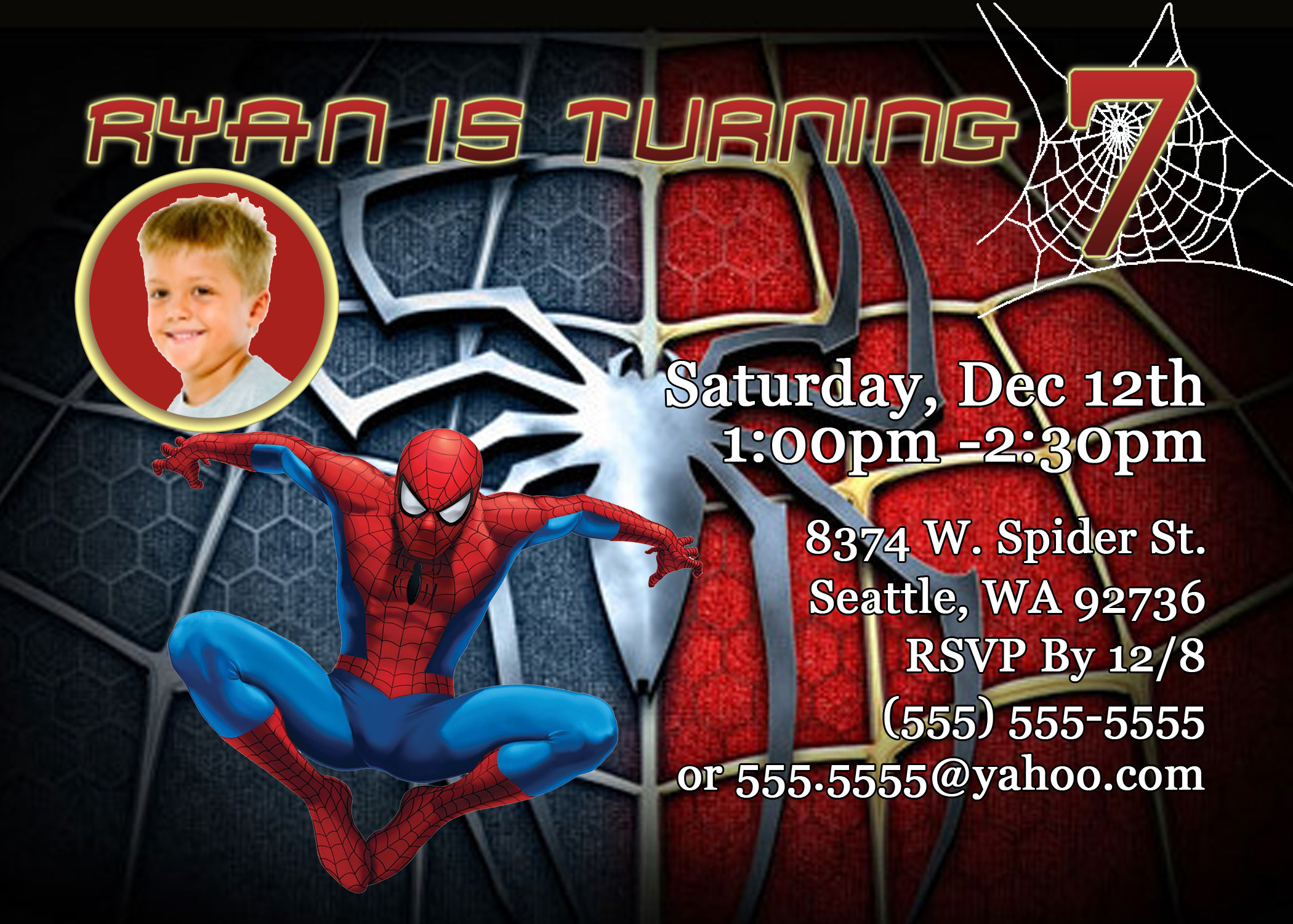 Personalized Spiderman Birthday Invitations
 Spiderman Birthday Invitations