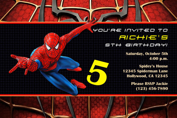 Personalized Spiderman Birthday Invitations
 Spiderman Invitations Birthday Party Invites