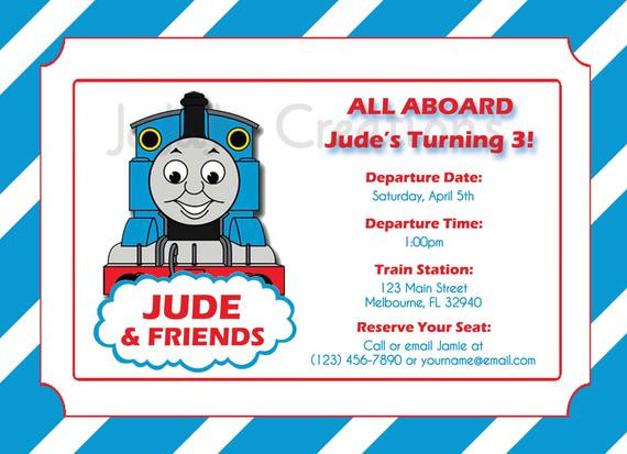 Personalized Thomas The Train Birthday Invitations
 Thomas the Train Birthday Invitation by UniquelyJDesigns