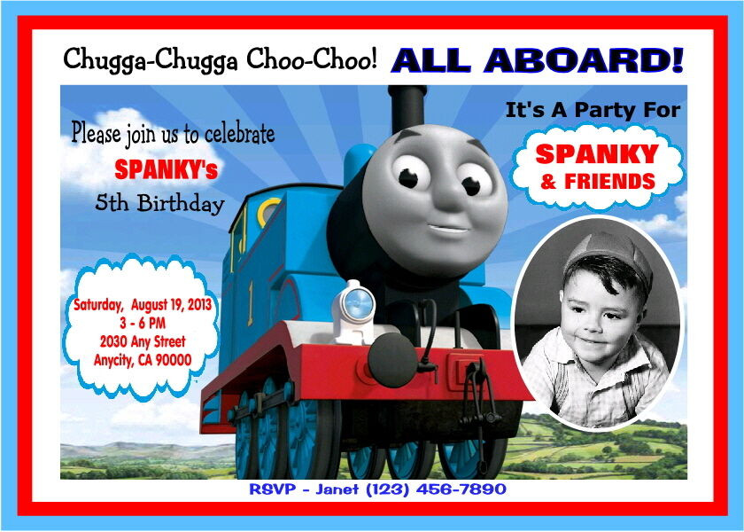 Personalized Thomas The Train Birthday Invitations
 THOMAS THE TRAIN CUSTOM PRINTABLE BIRTHDAY PARTY