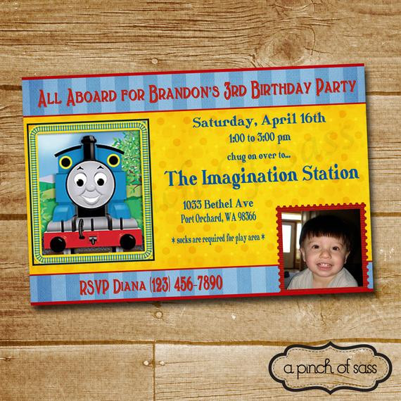 Personalized Thomas The Train Birthday Invitations
 Items similar to PRINTABLE DIY Personalized Thomas the