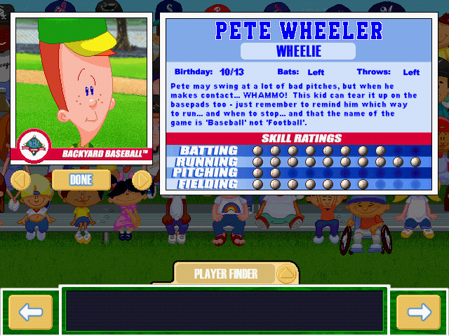 Pete Wheeler Backyard Baseball
 Viva La Vita Backyard Baseball 2001 Draft First Round