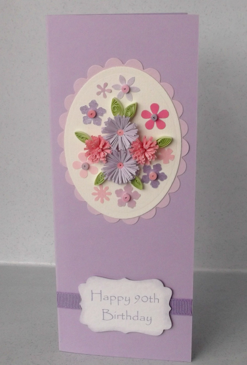 Photo Birthday Cards
 Paper Daisy Cards Quilled 90th birthday card
