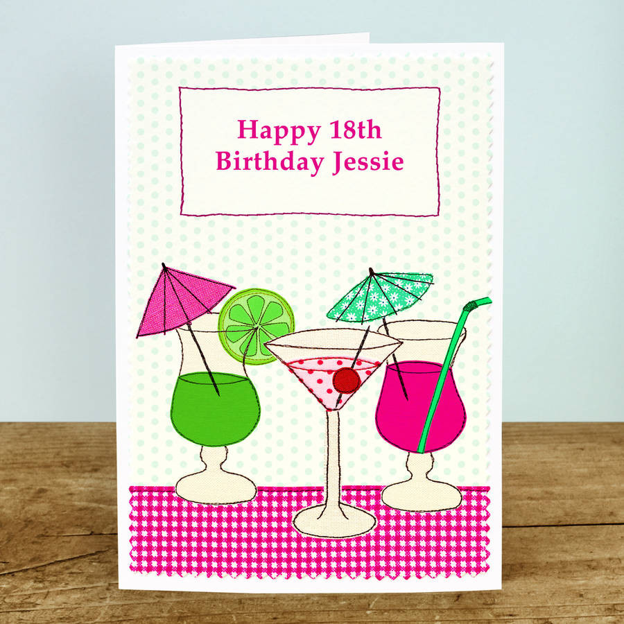Photo Birthday Cards
 cocktails Personalised Birthday Card By Jenny Arnott