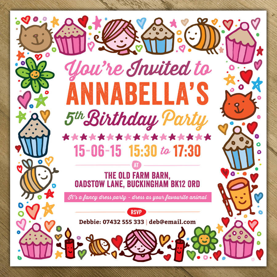 Picture Birthday Invitations
 childrens party invitations by a is for alphabet