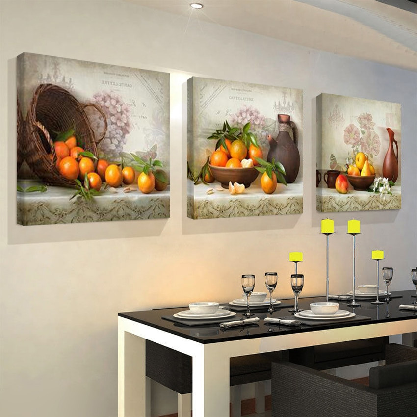 Pictures For The Kitchen Walls
 2017 Kitchen Fruit 3 Piece Canvas Print Oil Wall