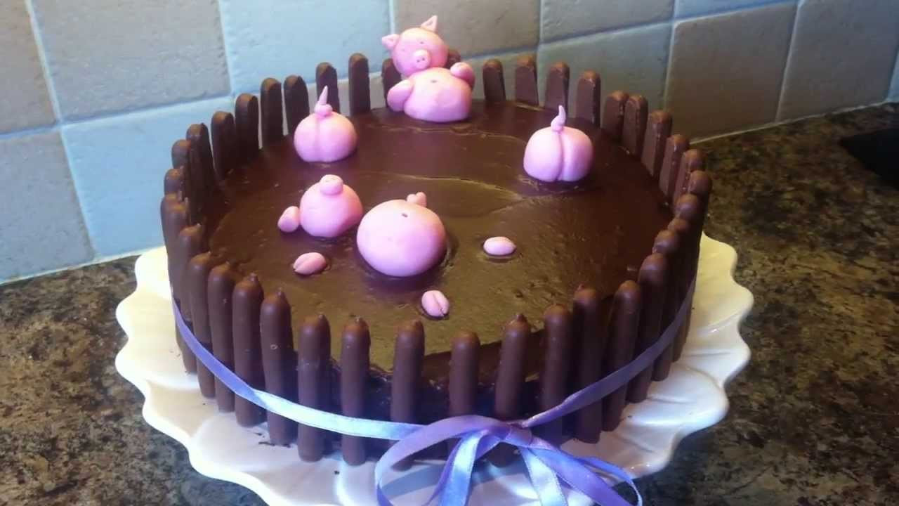 Pig Birthday Cake
 Awesome Pig Chocolate Birthday Cake Instructions