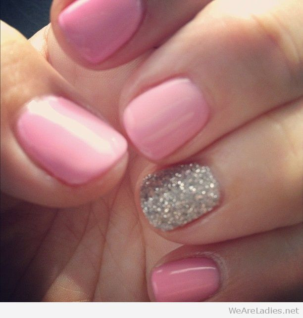 Pink And Silver Glitter Nails
 We are La s A blog about Beauty Fashion Makeup etc