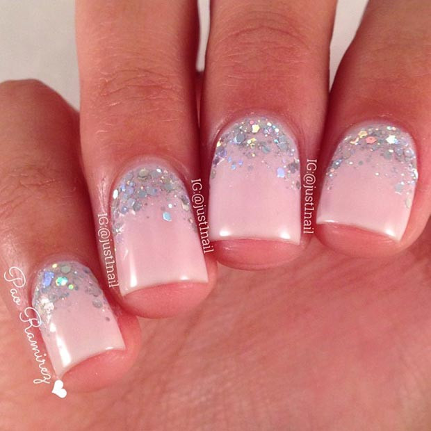 Pink And Silver Glitter Nails
 80 Nail Designs for Short Nails