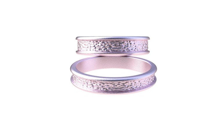 Pink Gold Wedding Band
 18 Karat Pink Gold Wedding Band Set For Sale at 1stdibs